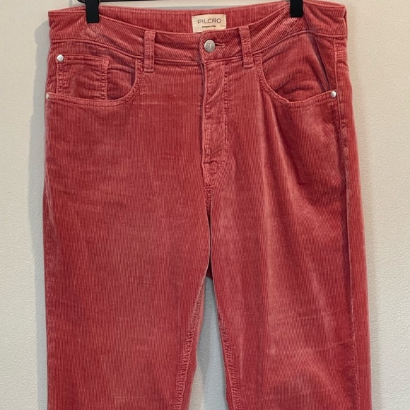 Pilcro The Yaya Mid-Rise Corduroy Crop Jeans, Color Pink/Rose, Anthropologie, 31 - Picture 15 of 16